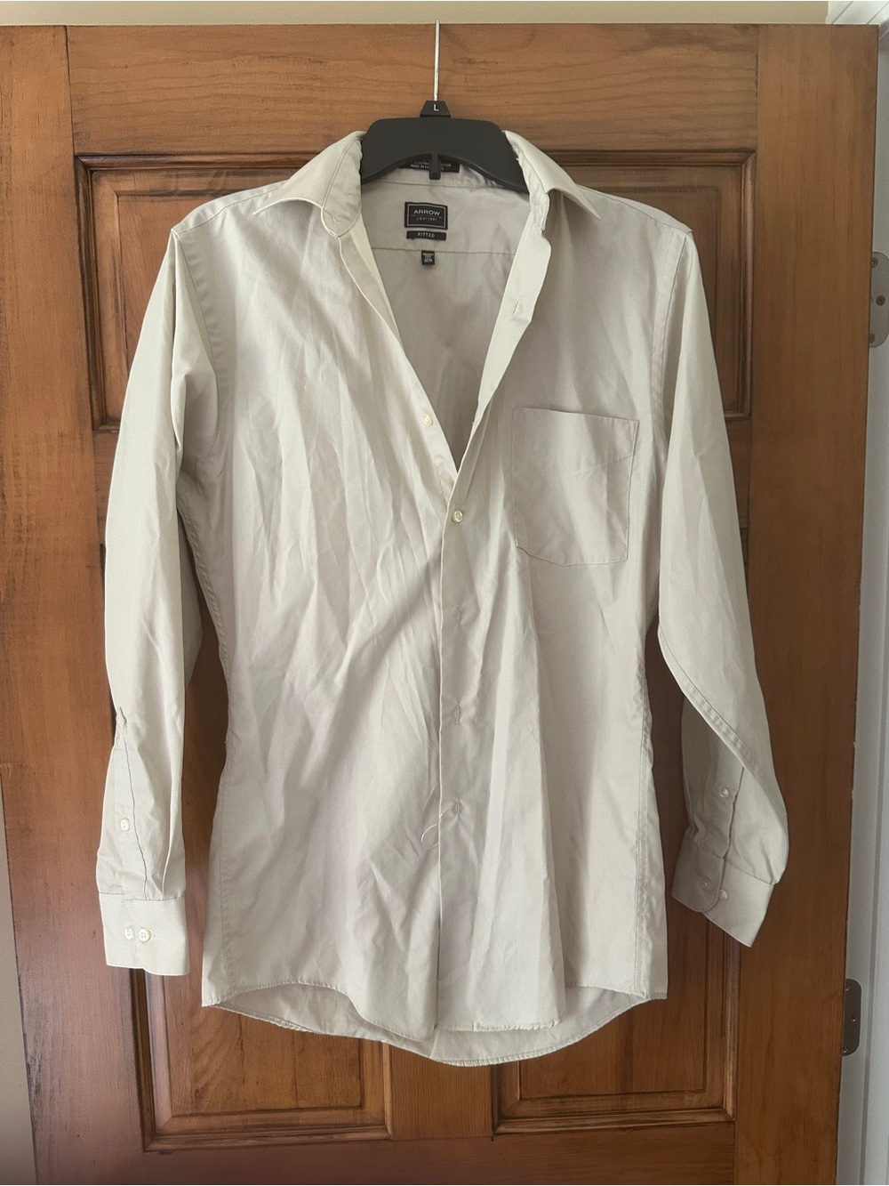 Arrow Men's Long-Sleeve Dress Shirt in Light Beige